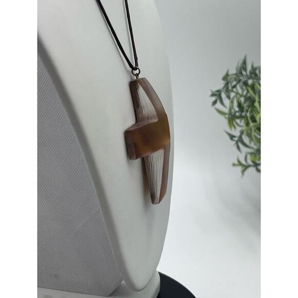 HOST PICK 7/5  Alexis Bittar Vermeil 925 Golden Lucite 3D Cross Brown Necklace - Picture 5 of 13